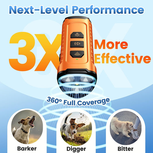 Cbersmg 3X Ultrasonic to Stop Barking Neighbors Dog, Portable Anti Barking Device Dog Bark Deterrent Device 50ft Range 5 Modes, Flashlight & Beep Safe & Effective for Small, Medium & Large Dogs | 3X Ultrasonic Dog Bark