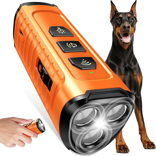 Cbersmg 3X Ultrasonic to Stop Barking Neighbors Dog, Portable Anti Barking Device Dog Bark Deterrent Device 50ft Range 5 Modes, Flashlight & Beep Safe & Effective for Small, Medium & Large Dogs | 3X Ultrasonic Dog Bark